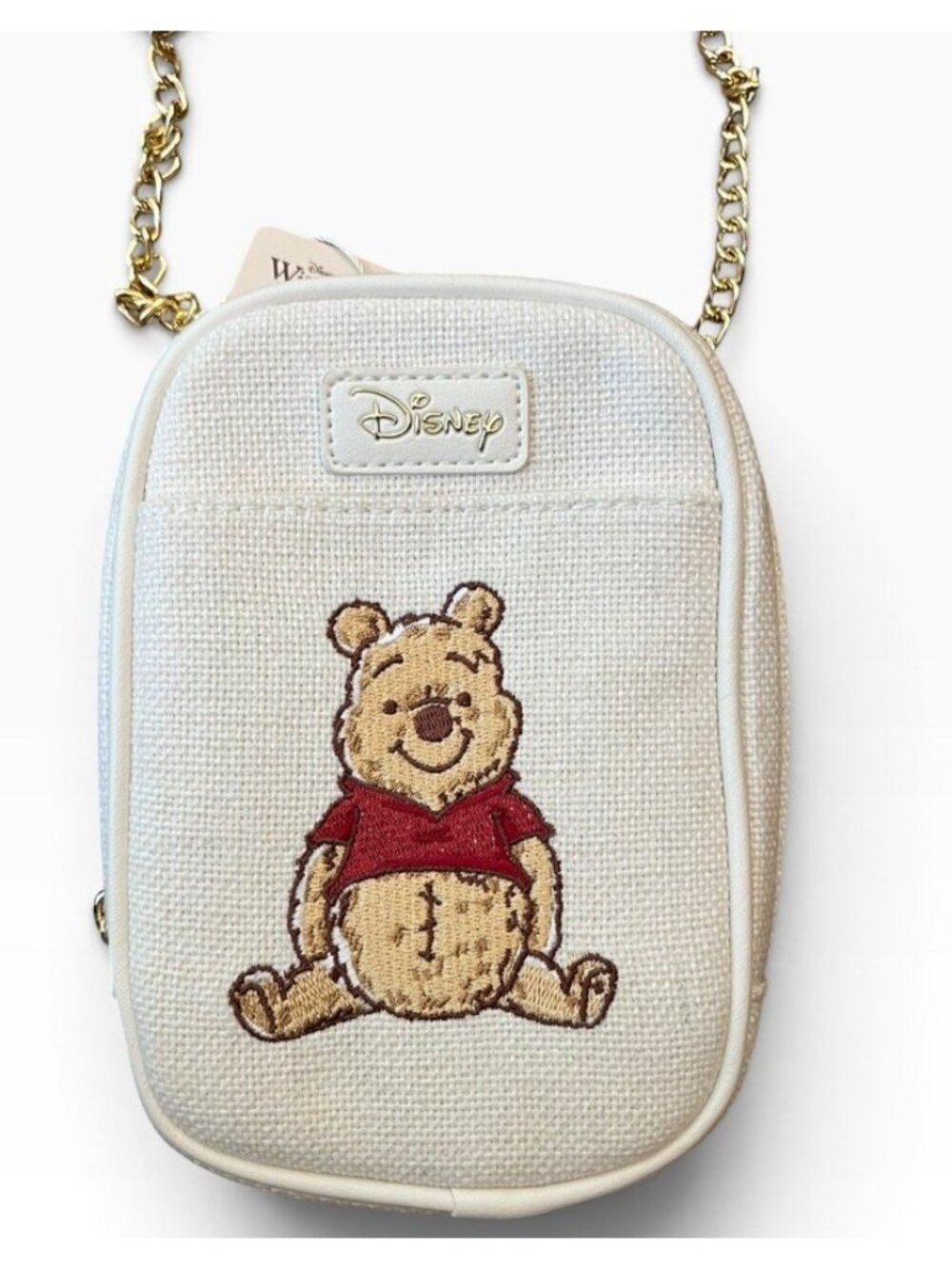 Disney Winnie the Pooh Mini Canvas Crossbody Phone Bag with Chain Strap NWT